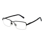 Land Rover black stainless steel glasses frames with sleek design and clear lenses, stylish eyewear for everyday wear.