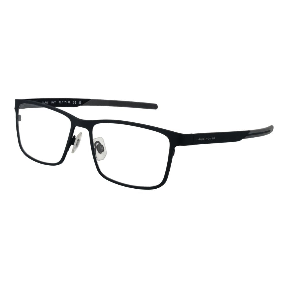 Land Rover black stainless steel glasses frames with sleek design and clear lenses, suitable for stylish eyewear.