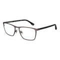 Land Rover gray stainless steel glasses frames with clear lenses, showcasing a sleek and modern design for eyewear.