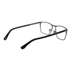 Land Rover gray stainless steel glasses frames with clear lenses, showcasing sleek and modern eyewear design.