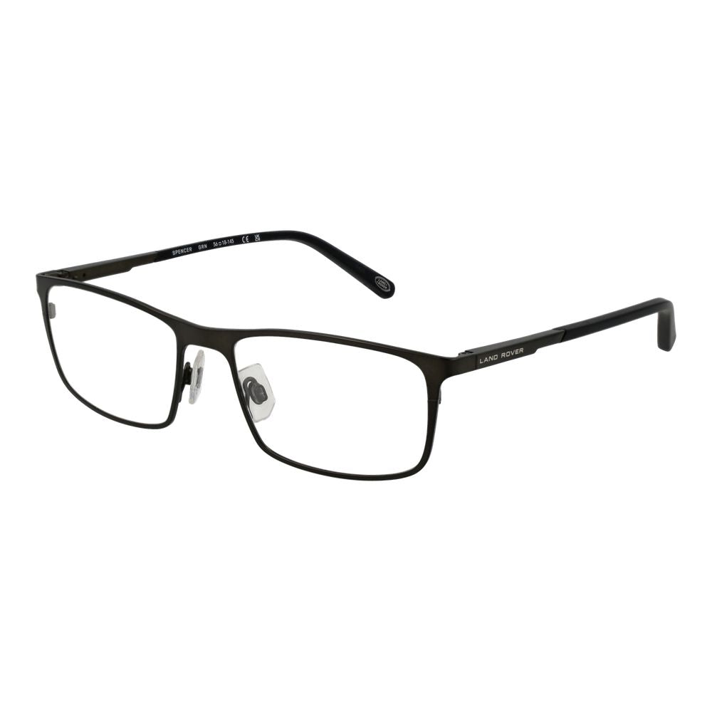 Land Rover Army stainless steel glasses with sturdy frames, featuring a sleek metallic finish and classic design.