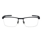 Land Rover blue stainless steel glasses frames with sleek design and curved temples, showcasing modern eyewear style.