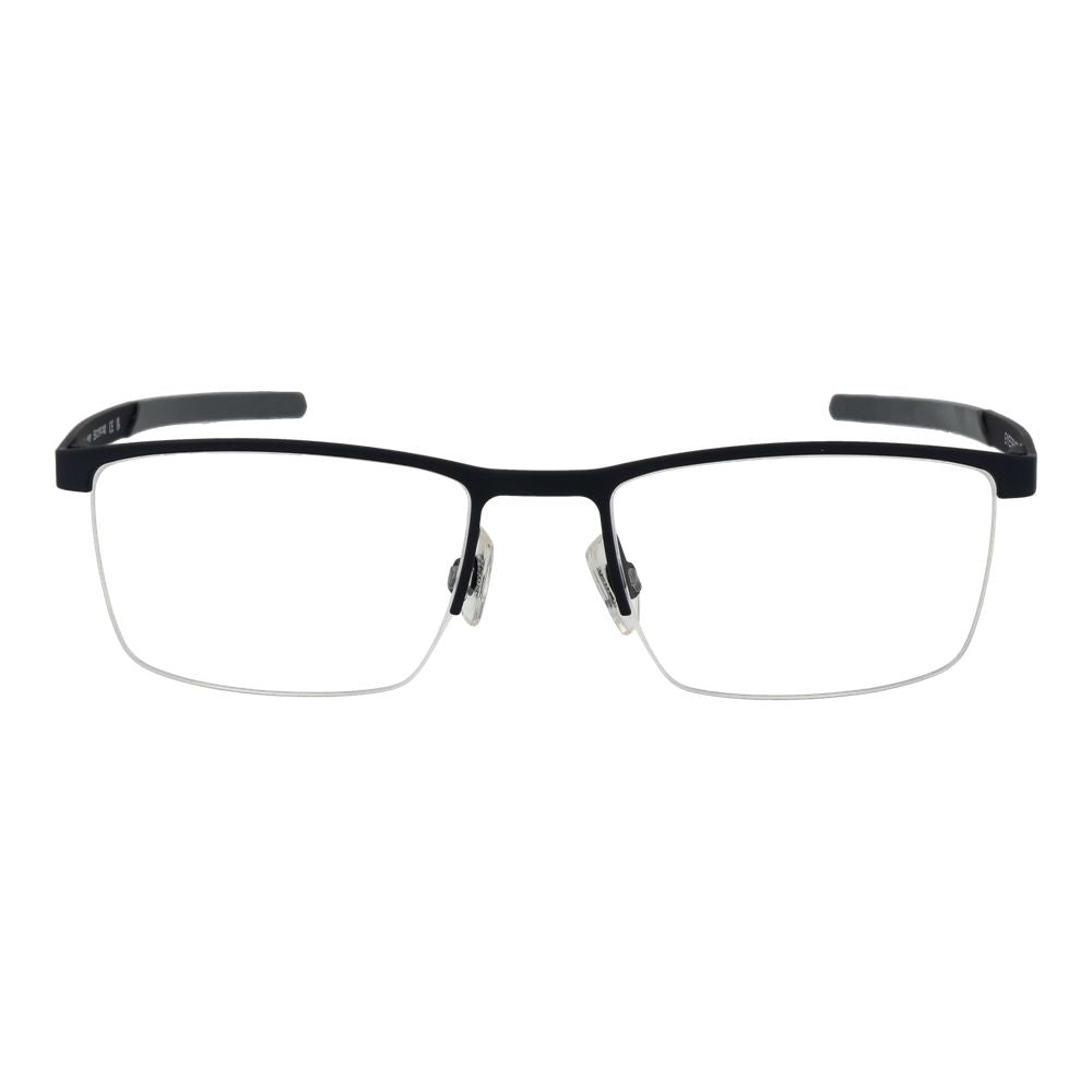 Land Rover blue stainless steel glasses frames with sleek design and curved temples, showcasing modern eyewear style.