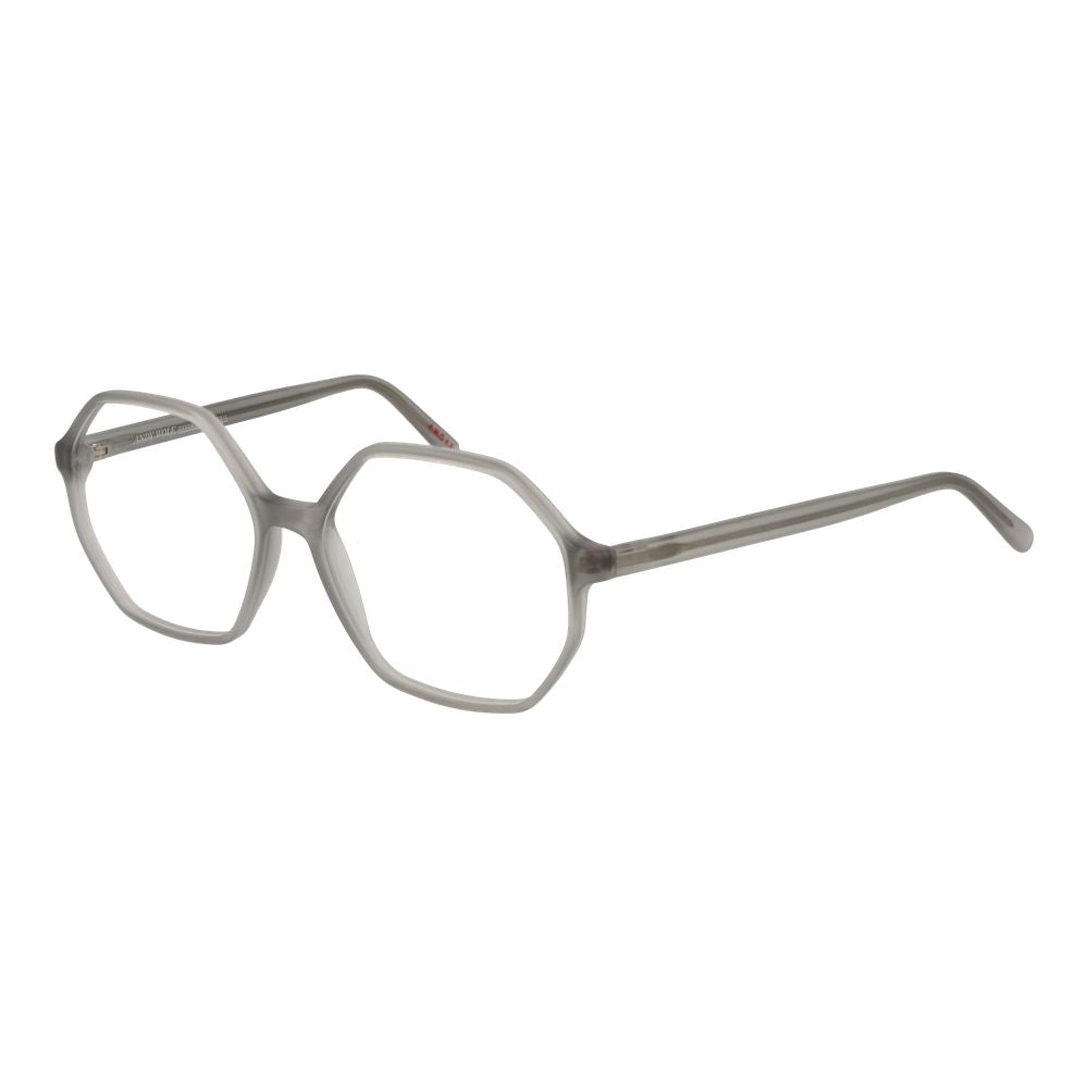 Andy Wolf gray acetate glasses frames with sleek, modern design and clear lenses, showcasing stylish eyewear for everyday wear.