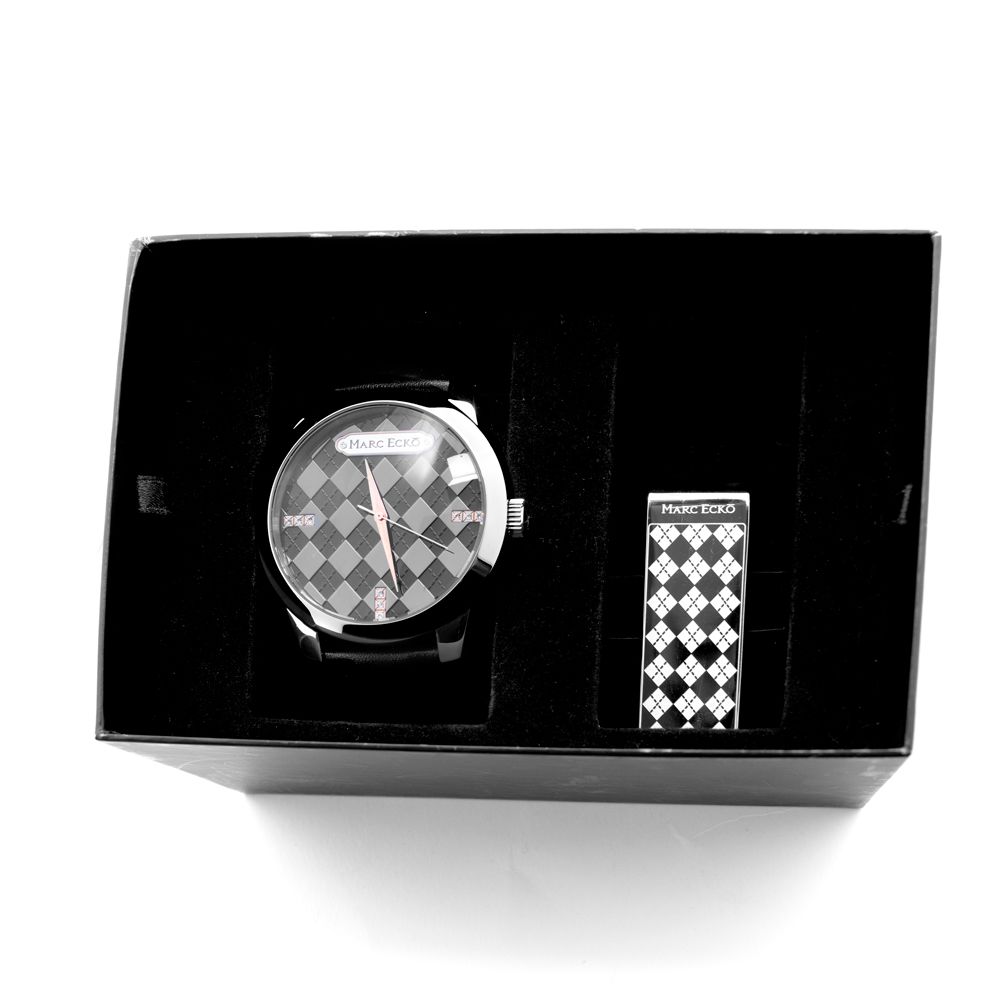 Marc Ecko Black Leather Dress Watch Marc Ecko