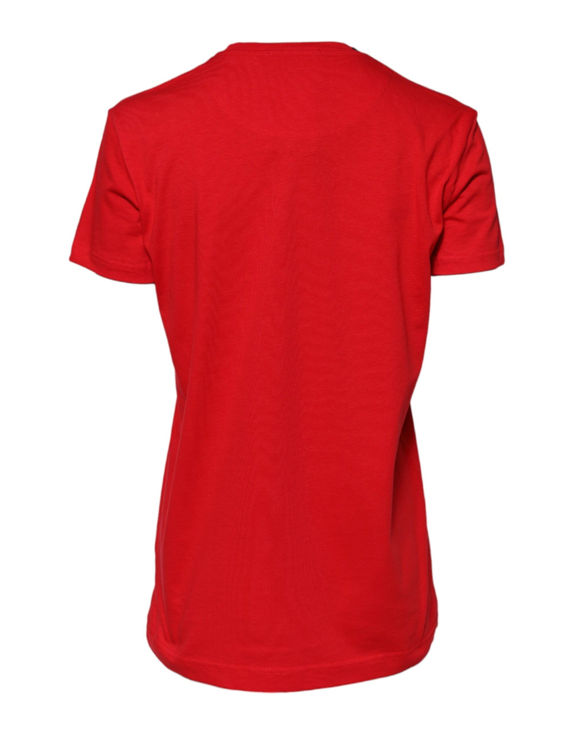 Dolce & Gabbana Red Cotton Crew Neck Short Sleeves Top T-shirt Dolce & Gabbana