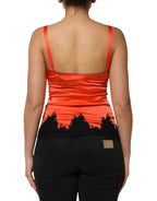 Dolce & Gabbana Red Black Lace Trim Silk Sleeveless Tank Top - Eljoys Fashion 