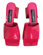 Dolce & Gabbana Pink Open Toe Block Heel Mules Sandals Shoes - Eljoys Fashion 