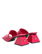Dolce & Gabbana Pink Open Toe Block Heel Mules Sandals Shoes - Eljoys Fashion 
