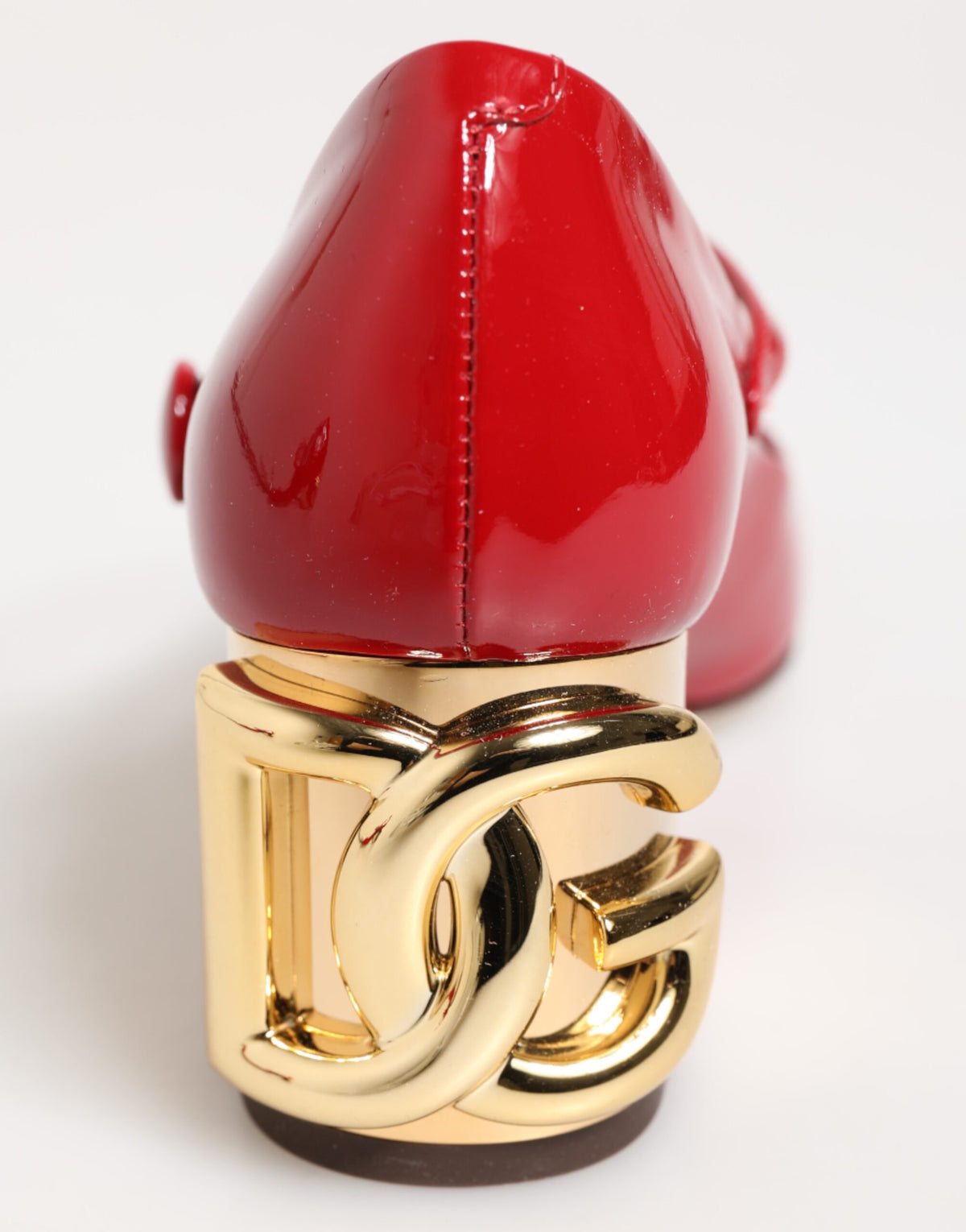 Dolce & Gabbana Red Leather DG Logo Heels Sandals Shoes - Eljoys Fashion 