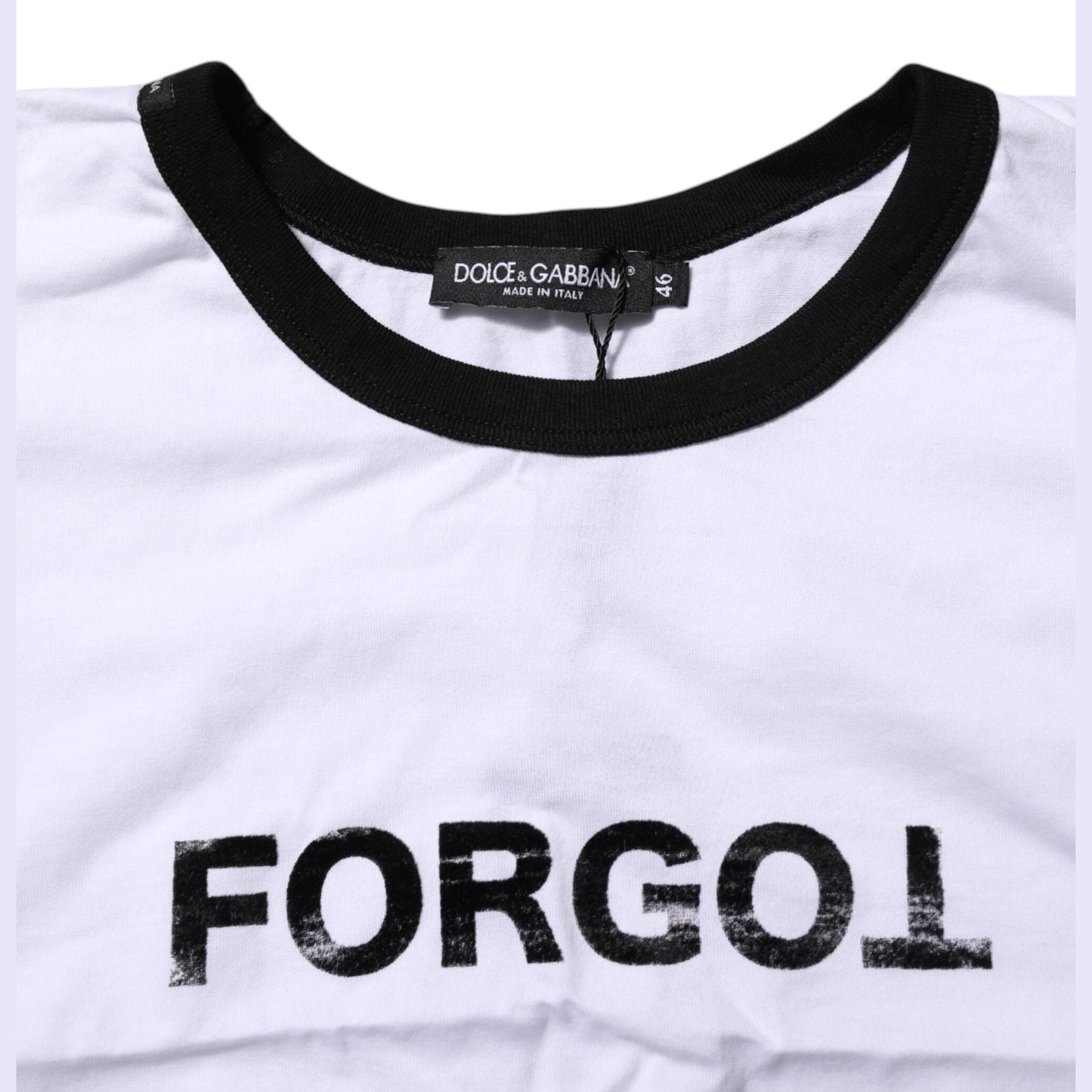 Dolce & Gabbana White Cotton Crew Neck Cropped Top T-shirt