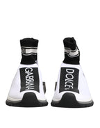 Dolce & Gabbana White Black Sorrento Socks Sneakers Shoes - Eljoys Fashion 