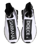 Dolce & Gabbana White Black Sorrento Socks Sneakers Shoes - Eljoys Fashion 