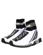 Dolce & Gabbana White Black Sorrento Socks Sneakers Shoes - Eljoys Fashion 