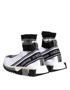 Dolce & Gabbana White Black Sorrento Socks Sneakers Shoes - Eljoys Fashion 