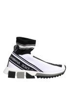 Dolce & Gabbana White Black Sorrento Socks Sneakers Shoes - Eljoys Fashion 