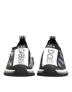 Dolce & Gabbana Black White Sorrento Low Top Sneakers Shoes - Eljoys Fashion 