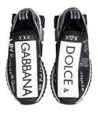 Dolce & Gabbana Black White Sorrento Low Top Sneakers Shoes - Eljoys Fashion 