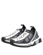 Dolce & Gabbana Black White Sorrento Low Top Sneakers Shoes - Eljoys Fashion 