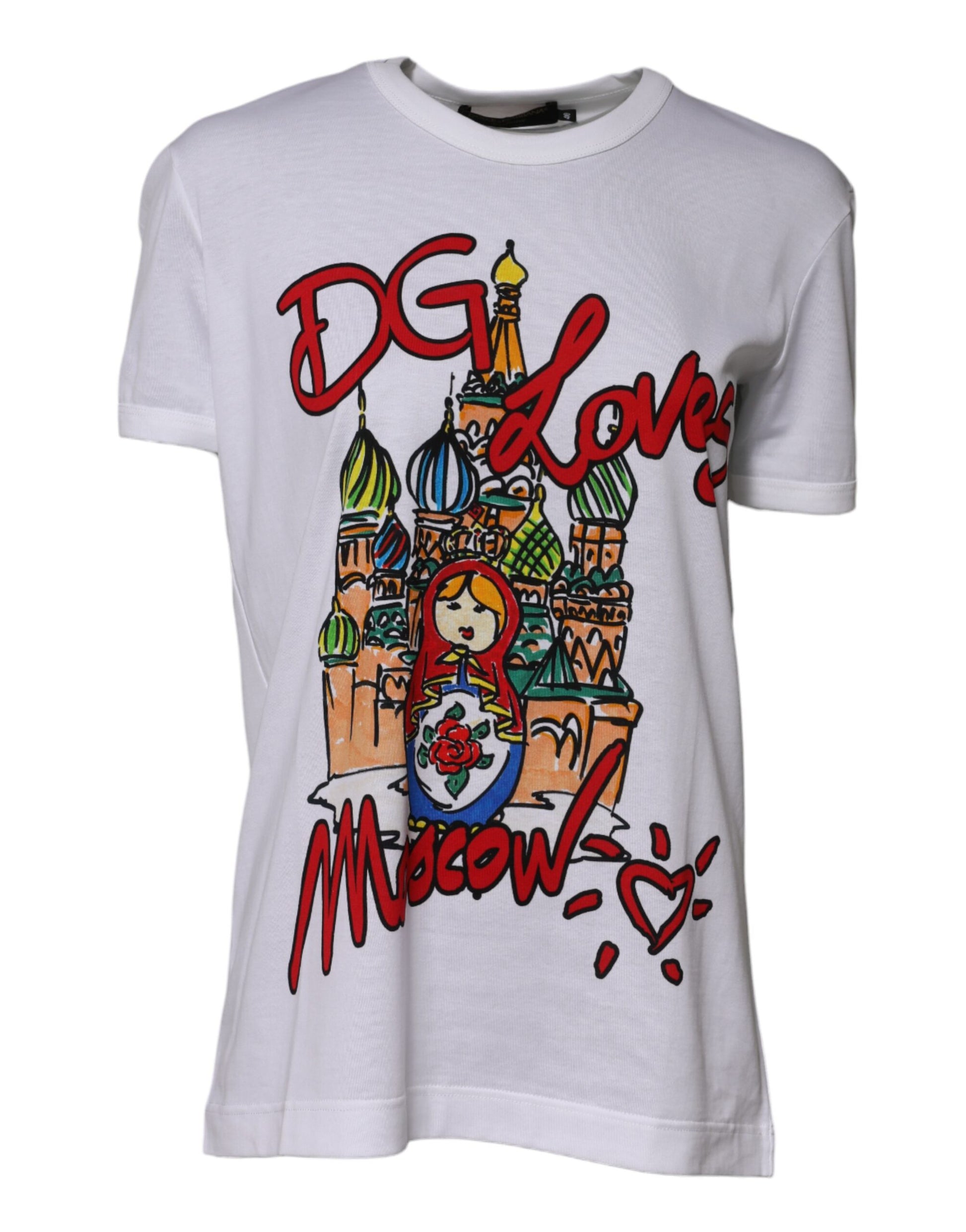 Dolce & Gabbana White DG Loves Moscow Cotton Crew Neck T-shirt Dolce & Gabbana