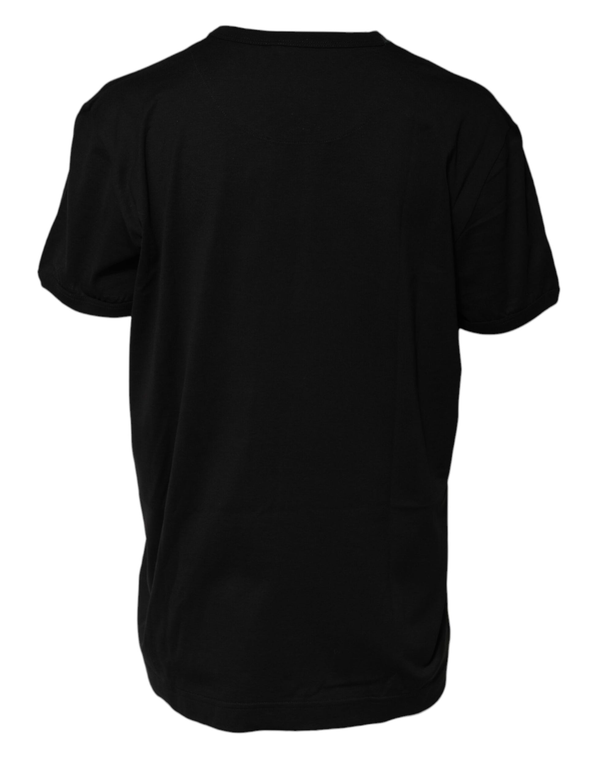 Dolce & Gabbana Black Cotton Goodluck Tee Crew Neck T-shirt Dolce & Gabbana