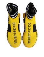 Dolce & Gabbana Yellow Black Sorrento Socks Sneakers Shoes - Eljoys Fashion 