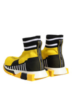Dolce & Gabbana Yellow Black Sorrento Socks Sneakers Shoes - Eljoys Fashion 