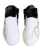 Dolce & Gabbana White Black Low Top Sorrento Sneakers Shoes - Eljoys Fashion 