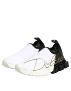 Dolce & Gabbana White Black Low Top Sorrento Sneakers Shoes - Eljoys Fashion 