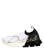 Dolce & Gabbana White Black Low Top Sorrento Sneakers Shoes - Eljoys Fashion 