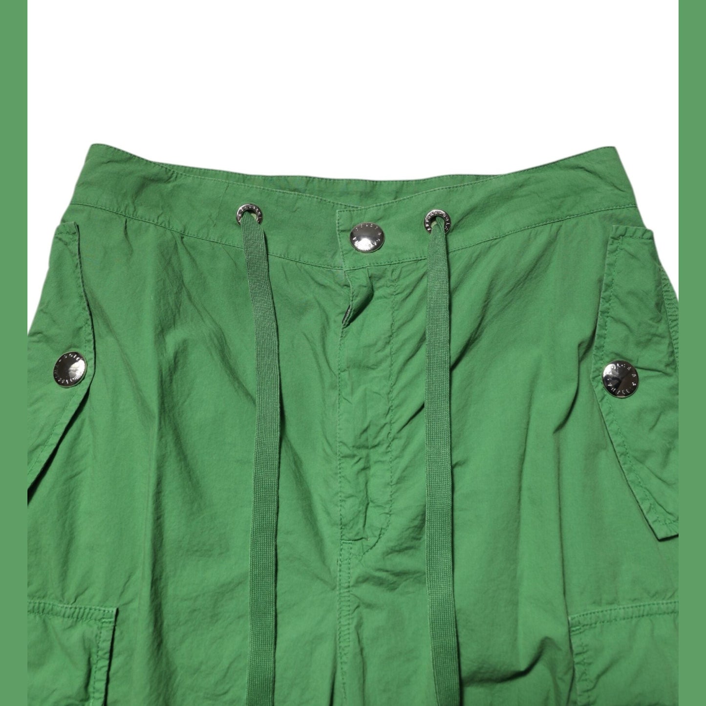Dolce & Gabbana Green Cotton High Waist Cargo Trouser Pants