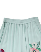 Dolce & Gabbana Green Floral Garterized Straight Pajama Pants
