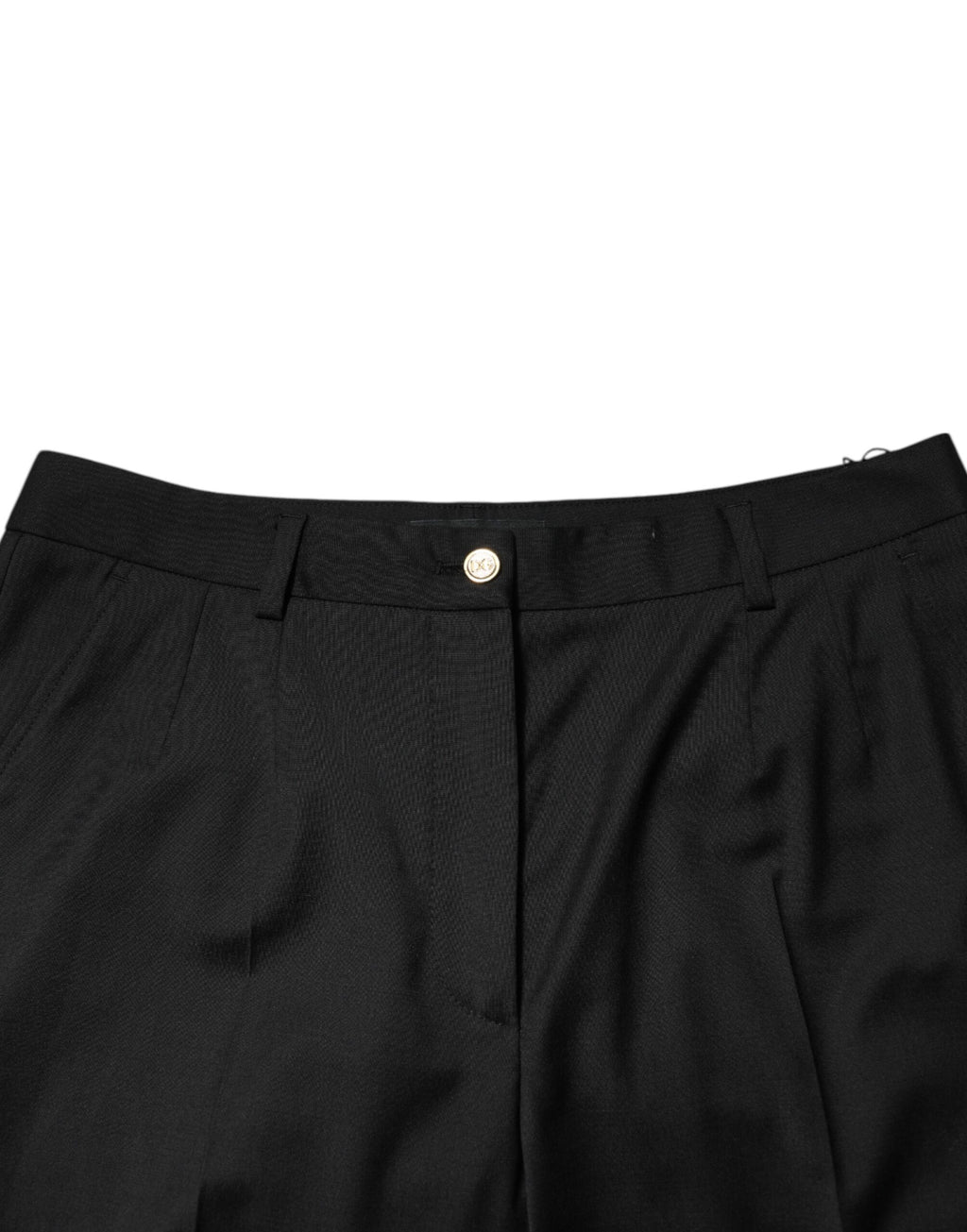 Dolce & Gabbana Black Polyester Tapered Women Trouser Pants - Eljoys Fashion 