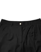Dolce & Gabbana Black Polyester Tapered Women Trouser Pants - Eljoys Fashion 