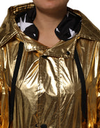 Dolce & Gabbana Gold Hooded Long Sleeves Trench Coat Jacket - Eljoys Fashion 