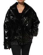Dolce & Gabbana Polyester Black Quilted Puffer Coat  Jacket - Eljoys Fashion 