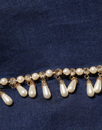 Dolce & Gabbana Blue Cotton Denim Crystal Embellished Jacket - Eljoys Fashion 