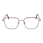 Andy Wolf Burgundy metal glasses frames with sleek design and clear lenses, showcasing modern eyewear style.