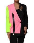 Dolce & Gabbana Multicolor Patchwork Embellished Coat Jacket - Eljoys Fashion 