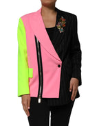 Dolce & Gabbana Multicolor Patchwork Embellished Coat Jacket - Eljoys Fashion 