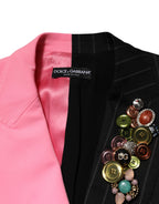 Dolce & Gabbana Multicolor Patchwork Embellished Coat Jacket - Eljoys Fashion 