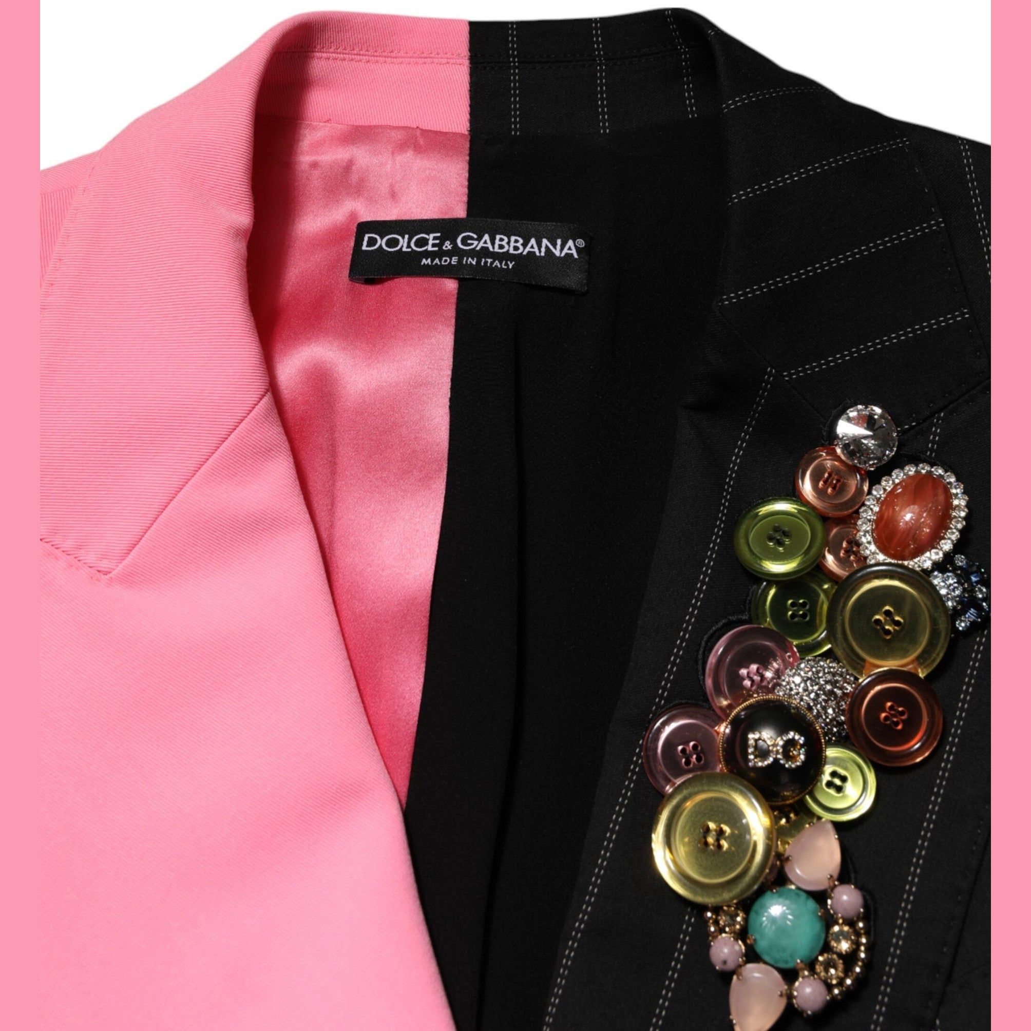 Dolce & Gabbana Multicolor Patchwork Embellished Coat Jacket