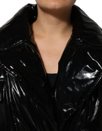 Dolce & Gabbana Black Polyester Quilted Puffer Coat Jacket - Eljoys Fashion 