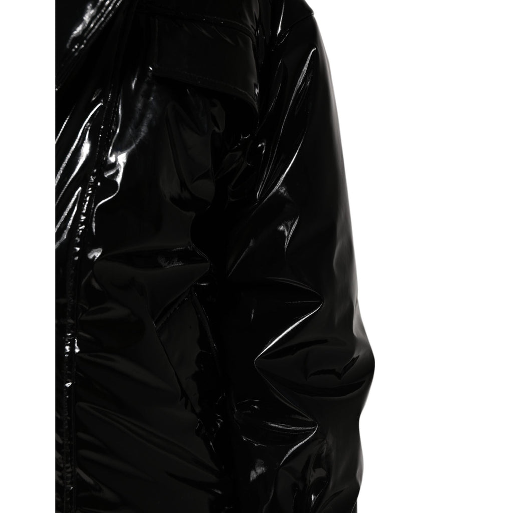 Dolce & Gabbana Black Polyester Quilted Puffer Coat Jacket