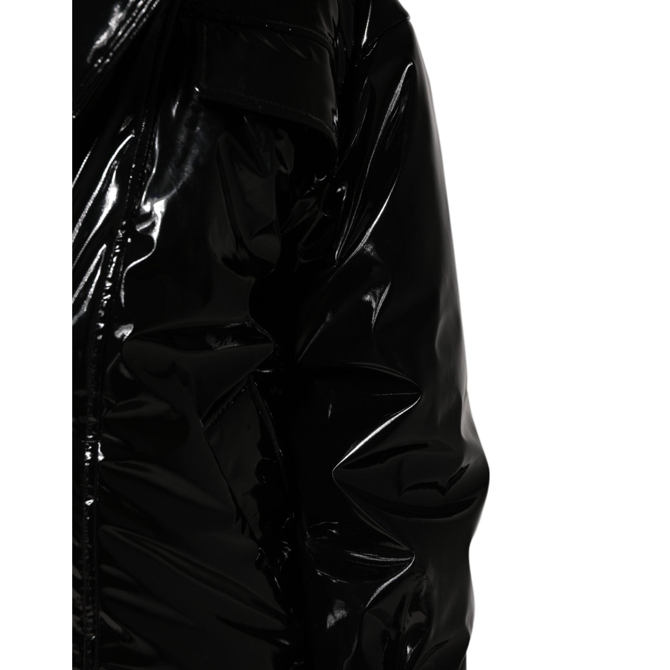 Dolce & Gabbana Black Polyester Quilted Puffer Coat Jacket