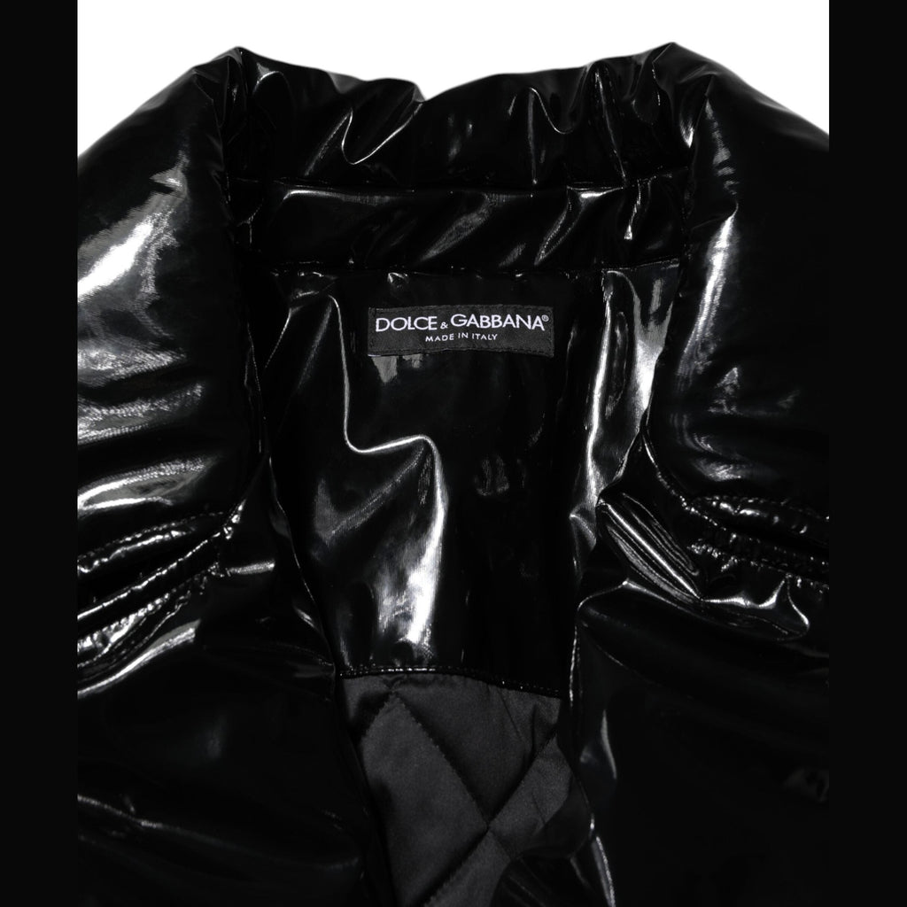 Dolce & Gabbana Black Polyester Quilted Puffer Coat Jacket