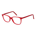 Andy Wolf red acetate glasses frames featuring a stylish, contemporary design with clear lenses.