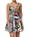 Dolce & Gabbana Multicolor Patchwork Cotton AlineMini Dress - Eljoys Fashion 