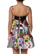 Dolce & Gabbana Multicolor Patchwork Cotton AlineMini Dress - Eljoys Fashion 