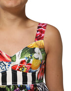 Dolce & Gabbana Multicolor Patchwork Cotton AlineMini Dress - Eljoys Fashion 
